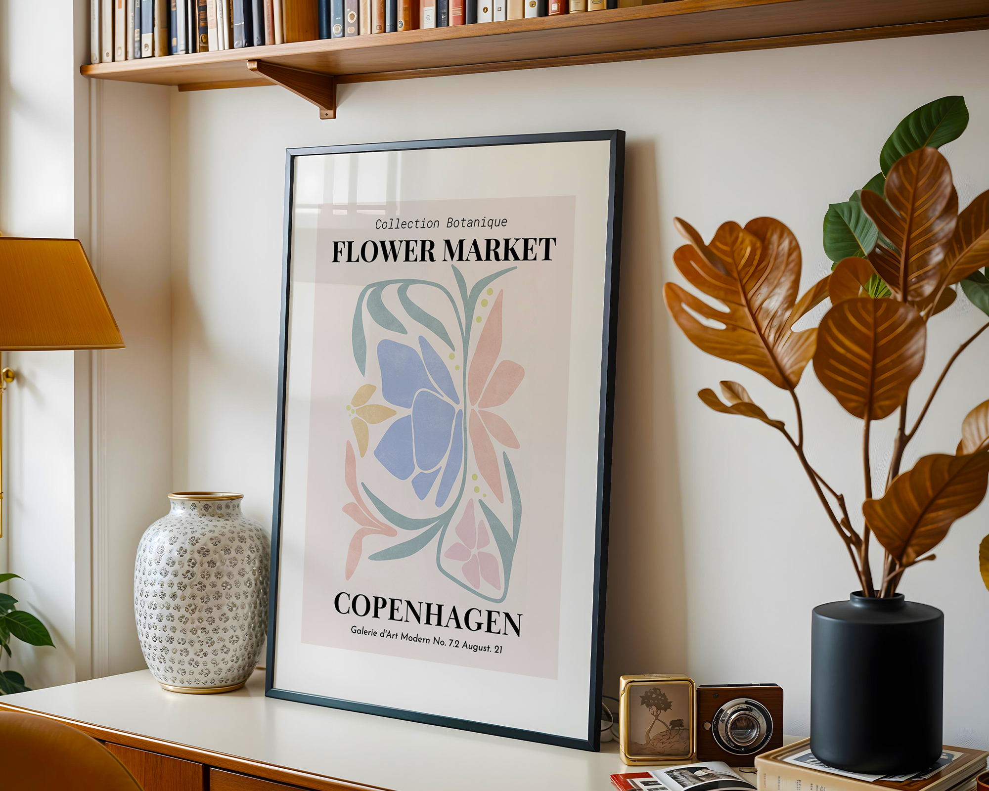 Art Moderne – Flower Market Copenhagen – Affiche murale WallAura